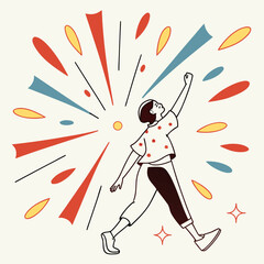 Energetic Burst of Minimal Shapes Modern Abstract Icon