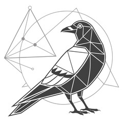 Geometric Bird Silhouette Abstract Origami Style Logo