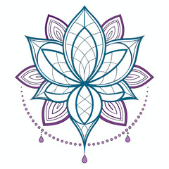 Geometric Lotus Flower Inspired Abstract Vector Logo