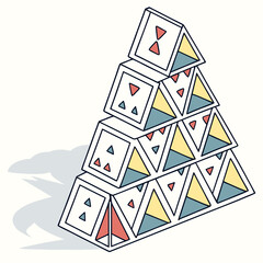 Stacked Geometric Shards with Depth and Shadow