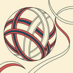 Swirling Ribbon Sphere Modern Abstract Brand Identity
