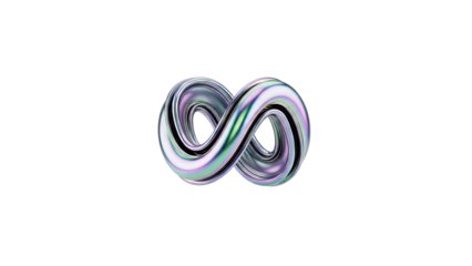 Holographic Infinity Symbol on White Background