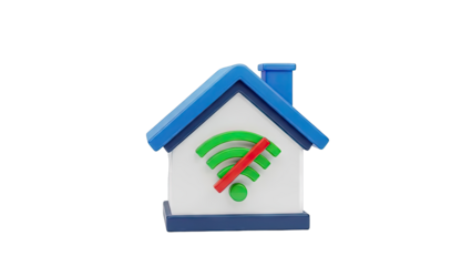 House with No Wi-Fi Symbol