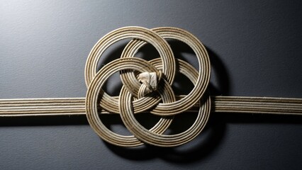Intricate golden knot design