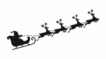 santa claus in his sleigh being pulled by reindeer © Rupa