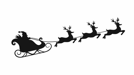 santa claus in sleigh pulled by reindeer © Rupa
