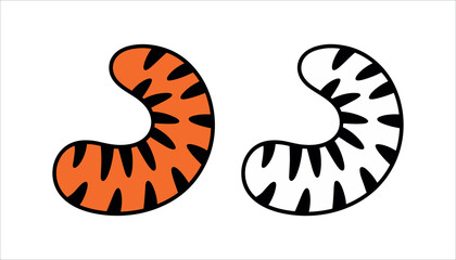 Orange and white tiger stripe bean shapes black stripes