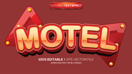 3D text effect motel theme