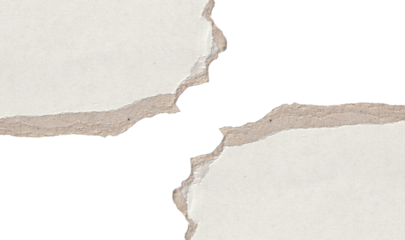 torn blank pages with uneven texture edges. set of ripped white paper sheets png isolated on transparent background.