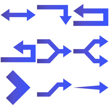Flowchart Arrow Set &ndash; Direction, Branching and Process Arrows for Diagrams