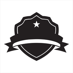 Unique Badge Icon Silhouette Vector Illustration Black