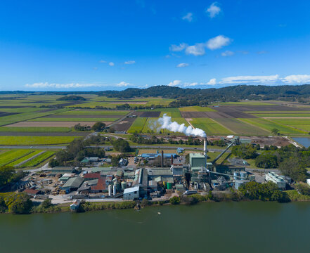 Aerial view of the Condong Sugar Mill near Murwillumbah in New South Wales