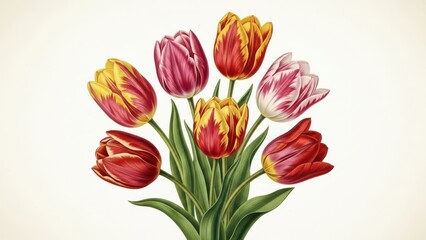 Fototapeta premium tulip flowers isolated on a white background