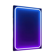 Fototapeta premium Glowing neon frame with blue and purple gradient