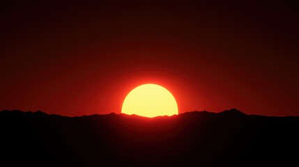 Breathtaking Sunset Over Mountain Range with Warm Color Palette