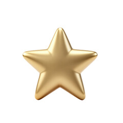 Obraz premium Golden Three-Dimensional Star Shape Isolated