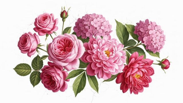 Pink garden flowers