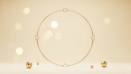 Gold Heart Charm Bracelet with Pearls and Beads on Soft Pink Background