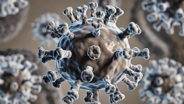 Herpes Simplex Virus Medical Background 3D Visualization of HSV