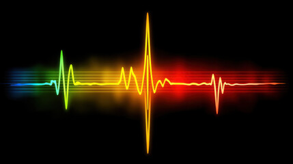 Colorful Sound Wave Representation on Black Background for Audio Visuals