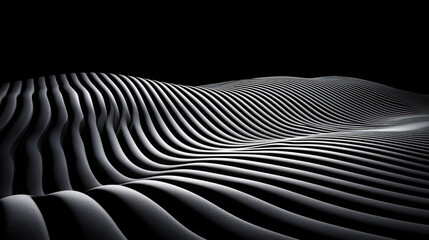 Elegant Patterns of Wavy Sand Dunes in Monochrome Contrast