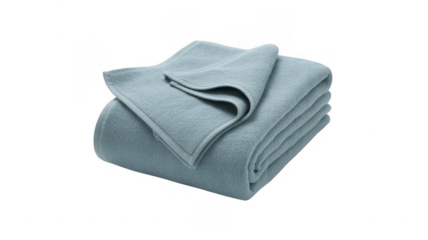 Stack of light blue microfiber cloths folded cleaning isolated on a transparent background