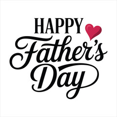 A heartfelt Happy Fathers Day message with elegant script typography and a small red heart