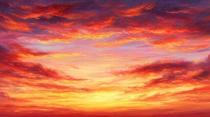 Stunning Vibrant Sunset Over Colorful Sky with Dramatic Clouds