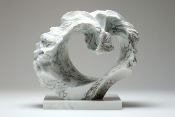 Abstract Marble Sculpture: An intricate sculpture crafted from exquisite marble, showcasing a captivating swirling form.