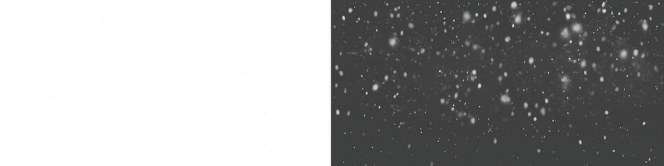 Falling snow snowfall Christmas winter holiday on PNG transparent background with bokeh lights 16:9...