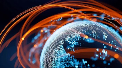 fiber optics background with lots light spots - Powered by Adobe