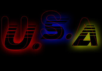 modern lettering style with glow effects .