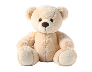 Cute teddy bear isolated on white background.