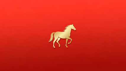 High-End Chinese New Year Background with Golden Horse