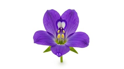 Obraz premium Vibrant purple flower blossom, fresh botanical petal, white background