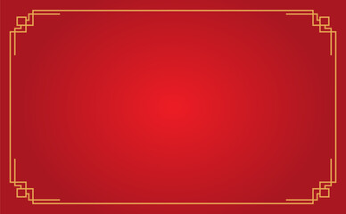 Golden Chinese frame border. golden decorative corner. Design for poster, greeting card and banner. Vector illustration