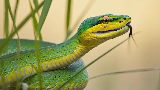 green lizard on a branch