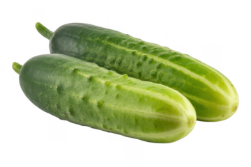 Two green cucumbers two cucumbers isolated on a transparent background