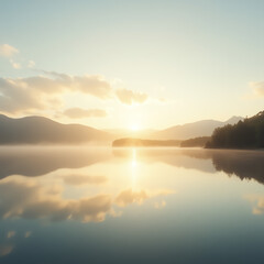 Fototapeta premium sunrise over the lake