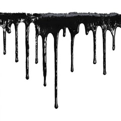 Heavy oil drop in motion isolated on white, representing pollution, industry, or environmental impact