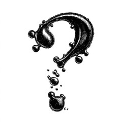 Heavy oil drop in motion isolated on white, representing pollution, industry, or environmental impact