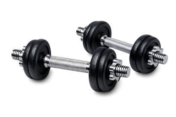 Pair of Adjustable Dumbbells for Fitness and Strength Training, Isolated on White