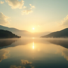 sunrise over the lake