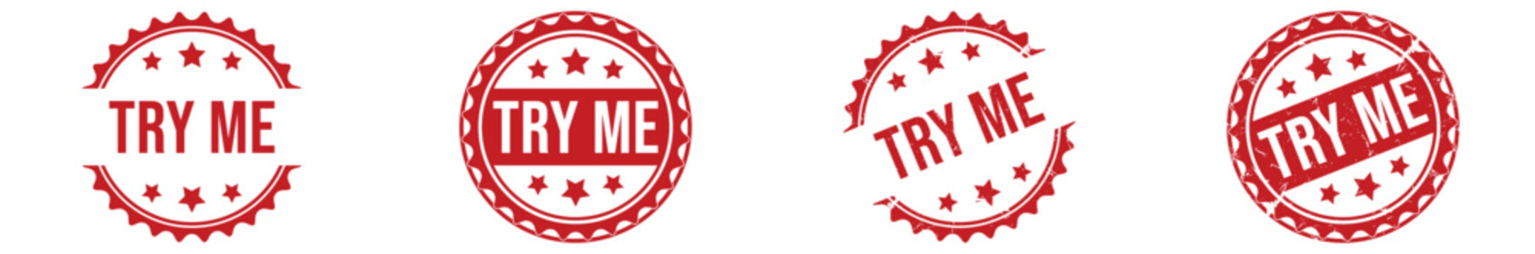 Red Star- Studded Try Me Stamps in Different Styles