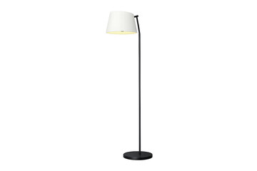 Modern Floor Lamp with White Shade Isolated on White Background