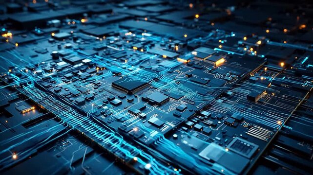 Detailed view of a circuit board
