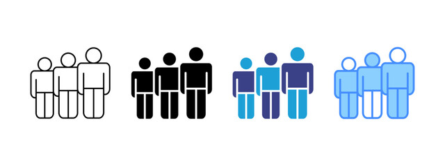 Obraz premium Queue icon set multiple style collection