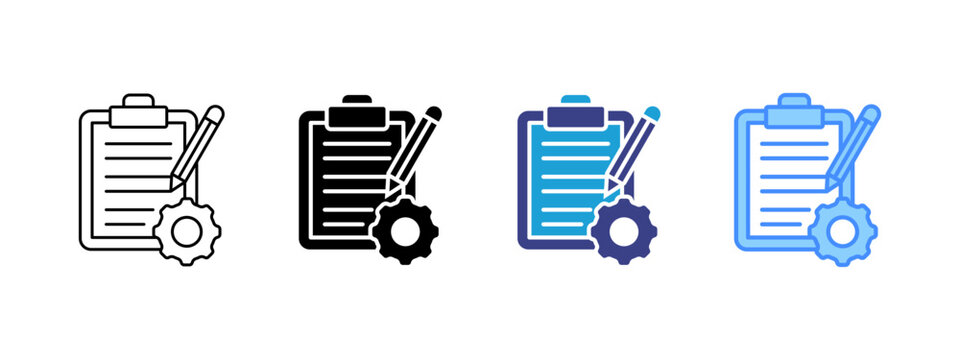Description icon set multiple style collection