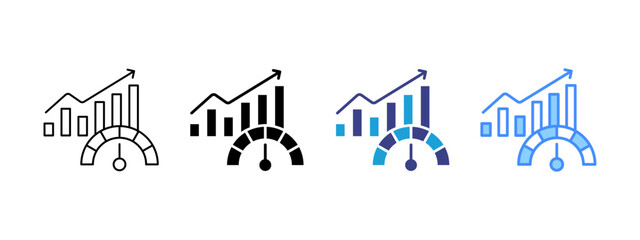 Performance  icon set multiple style collection