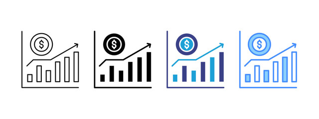 Forecasting  icon set multiple style collection